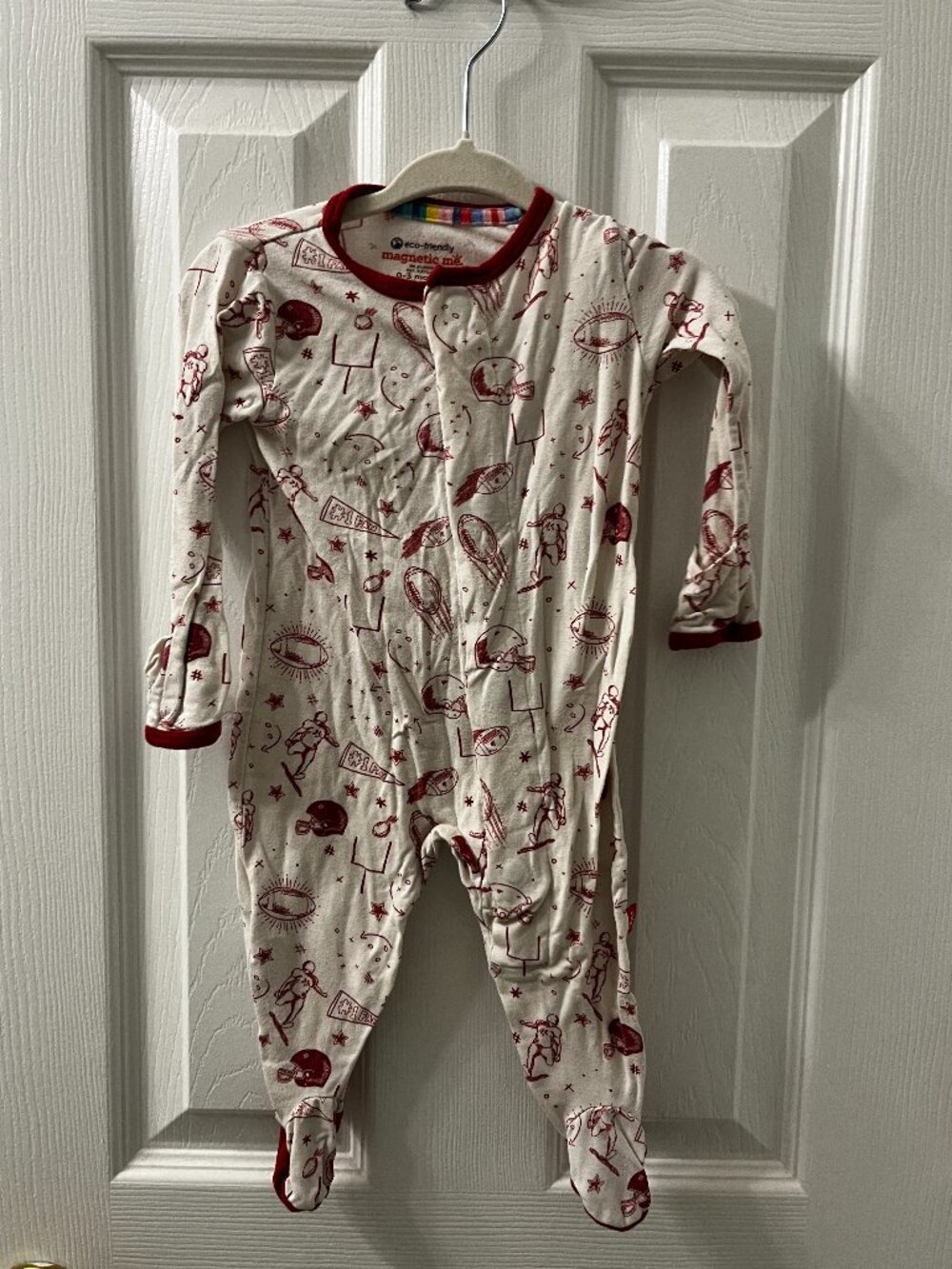 Magnetic Me 0-3 Month Modal Pajamas - Football Print